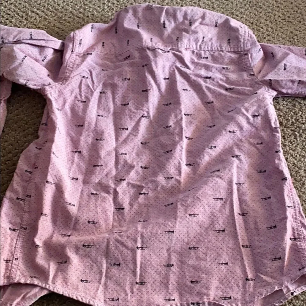 Ben Sherman Pink Button Down with Black Trumpets